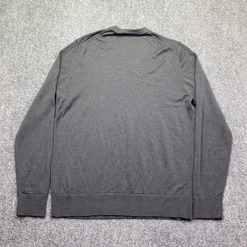Banana Republic Mens Merino Wool Crew Neck Sweater Gray Size L Preppy